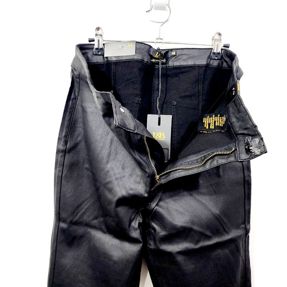 Lucky & Blessed Black Leather High-Rise Extreme Flare Jeans Women's Plus Size 20 - Picture 11 of 16